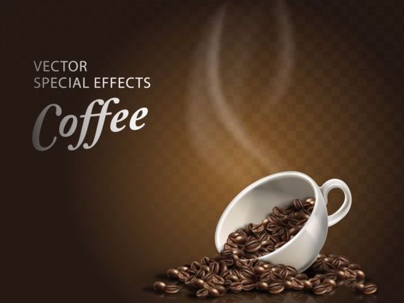 Special effects coffee poster template vector 01