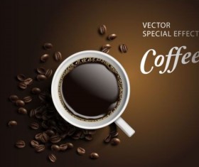 Special effects coffee poster template vector 03