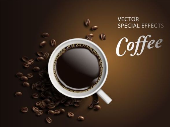 Special effects coffee poster template vector 03