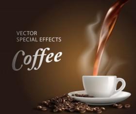 Special effects coffee poster template vector 04