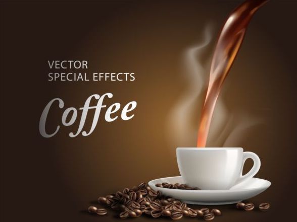 Special effects coffee poster template vector 04