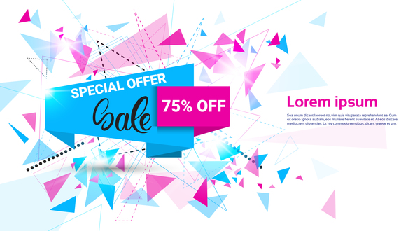 Special offer sale abstract template vector 01