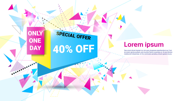 Special offer sale abstract template vector 03