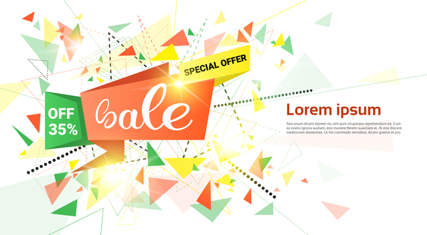 Special offer sale abstract template vector 07