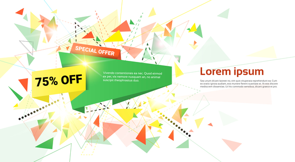 Special offer sale abstract template vector 12