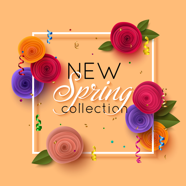 Spring flower beautiful background vector 06