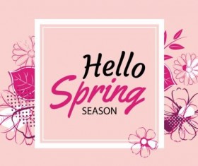 Spring season cards with flower vector 02