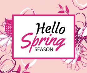 Spring season cards with flower vector 03