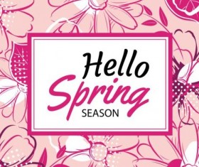 Spring season cards with flower vector 04