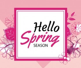 Spring season cards with flower vector 05