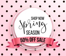 Spring seasonal sale label with background vector 13