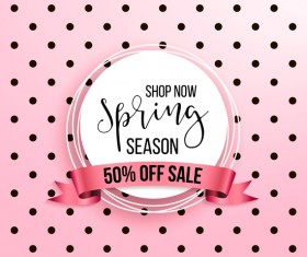 Spring seasonal sale label with background vector 14