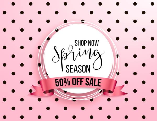 Spring seasonal sale label with background vector 14