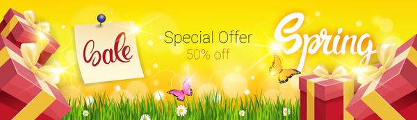 Spring special offer banners vector 01