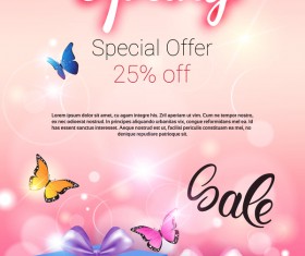 Spring special offer sale template vector 01