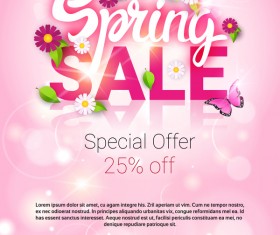Spring special offer sale template vector 03