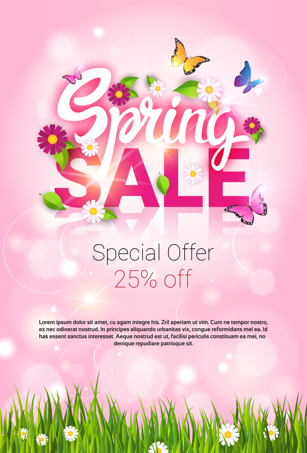 Spring special offer sale template vector 03