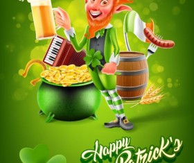 St.Patricks Day poster template vector 02