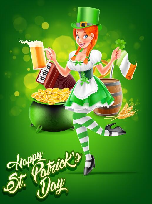 St.Patricks Day poster template vector 05