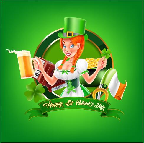 St.Patricks Day poster template vector 06