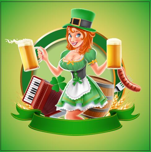 St.Patricks Day poster template vector 07