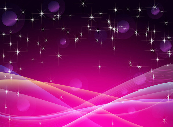 Star light with pink wavy background vector