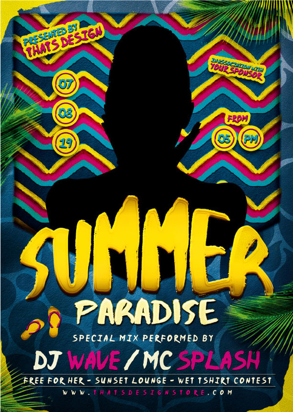 Summer Paradise Flyer Psd Template