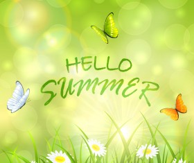 Sunny summer background creative vector