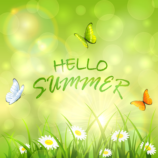 Sunny summer background creative vector