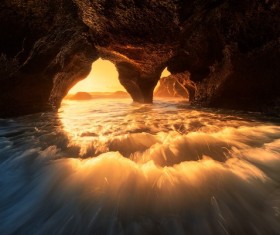 Sunset tide Stock Photo