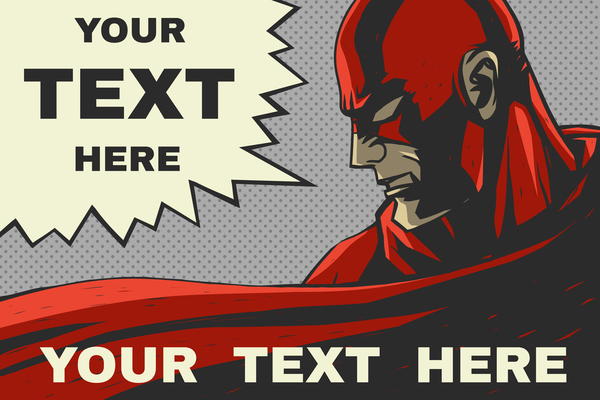 Superhero cartoon background for you text vector 01