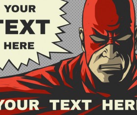 Superhero cartoon background for you text vector 02