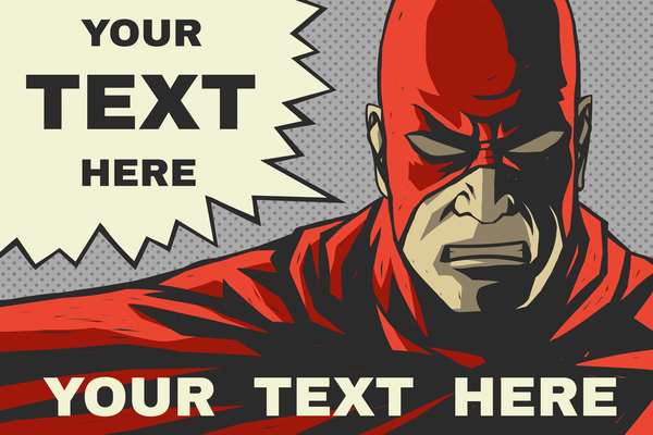 Superhero cartoon background for you text vector 02