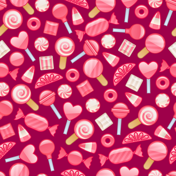 Sweet candy cane vector seamless pattern