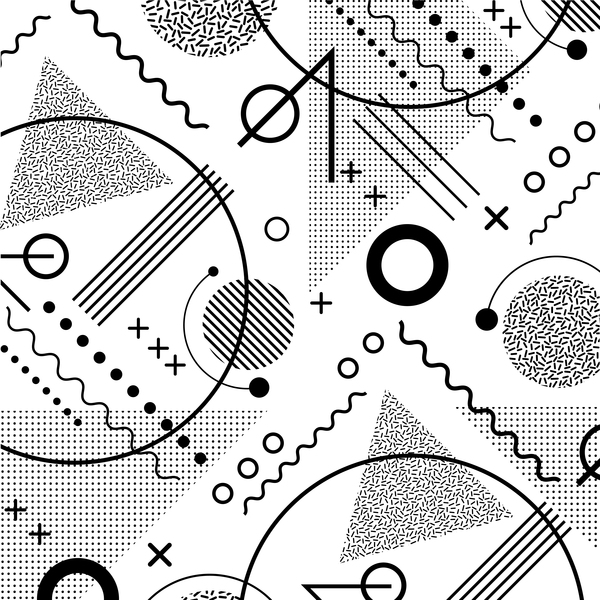 Symbol and abstract seamless pattern vector 02