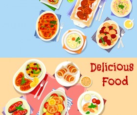 Teasty cuisine with delicious food vector
