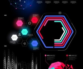 Technical element with business infographic template vector 03