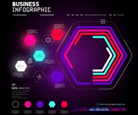 Technical element with business infographic template vector 07