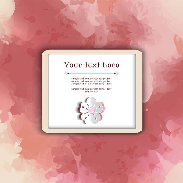 Text frame with watercolor drawn vectors 01