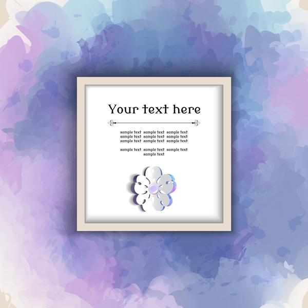 Text frame with watercolor drawn vectors 02