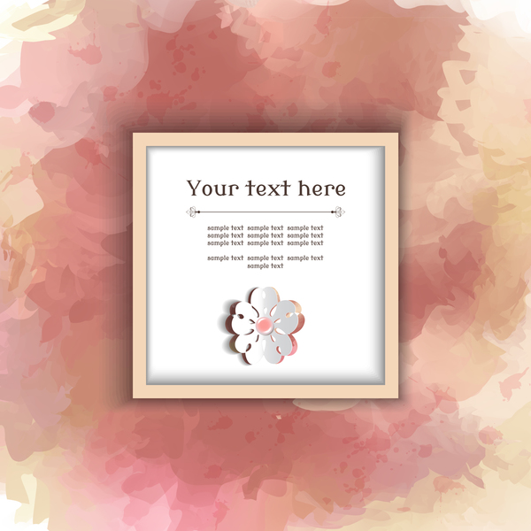 Text frame with watercolor drawn vectors 03