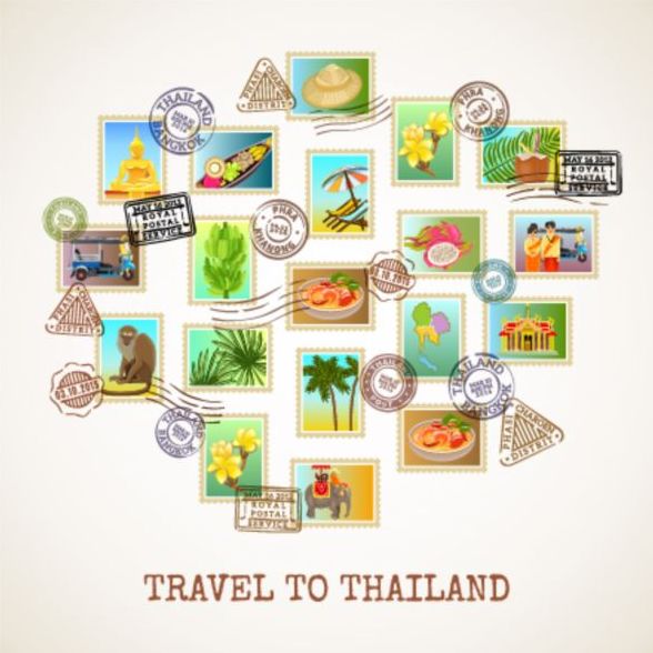 Thailand travel vector material