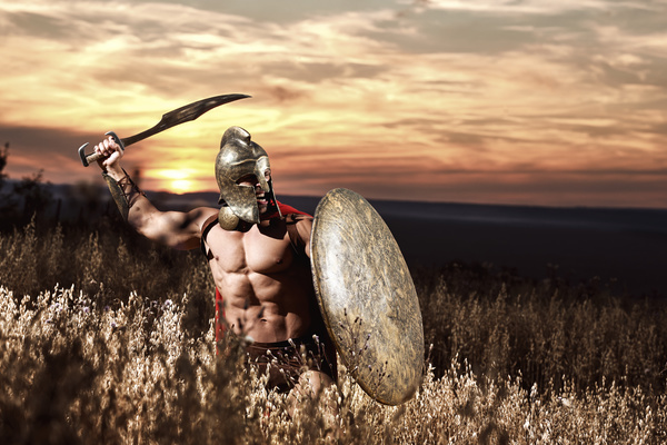 The Spartan Warrior wielding the dagger HD picture
