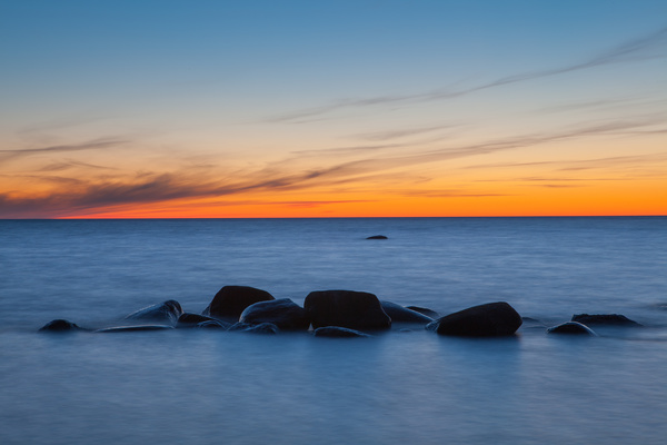 The bay of Baltic sea at sunset Stock Photo 01