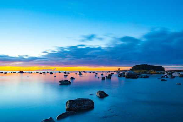 The bay of Baltic sea at sunset Stock Photo 03