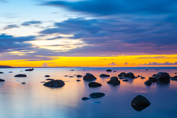 The bay of Baltic sea at sunset Stock Photo 04