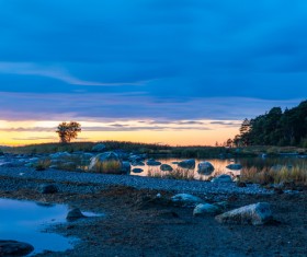 The bay of Baltic sea at sunset Stock Photo 06