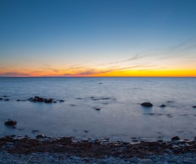 The bay of Baltic sea at sunset Stock Photo 07