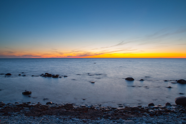 The bay of Baltic sea at sunset Stock Photo 07