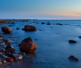 The bay of Baltic sea at sunset Stock Photo 08
